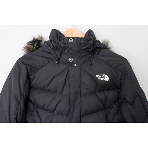 THE NORTH FACE Women's 600 Goose Down Puffer Jacket Hooded Fur Trim, M Medium - Picture 2 of 16